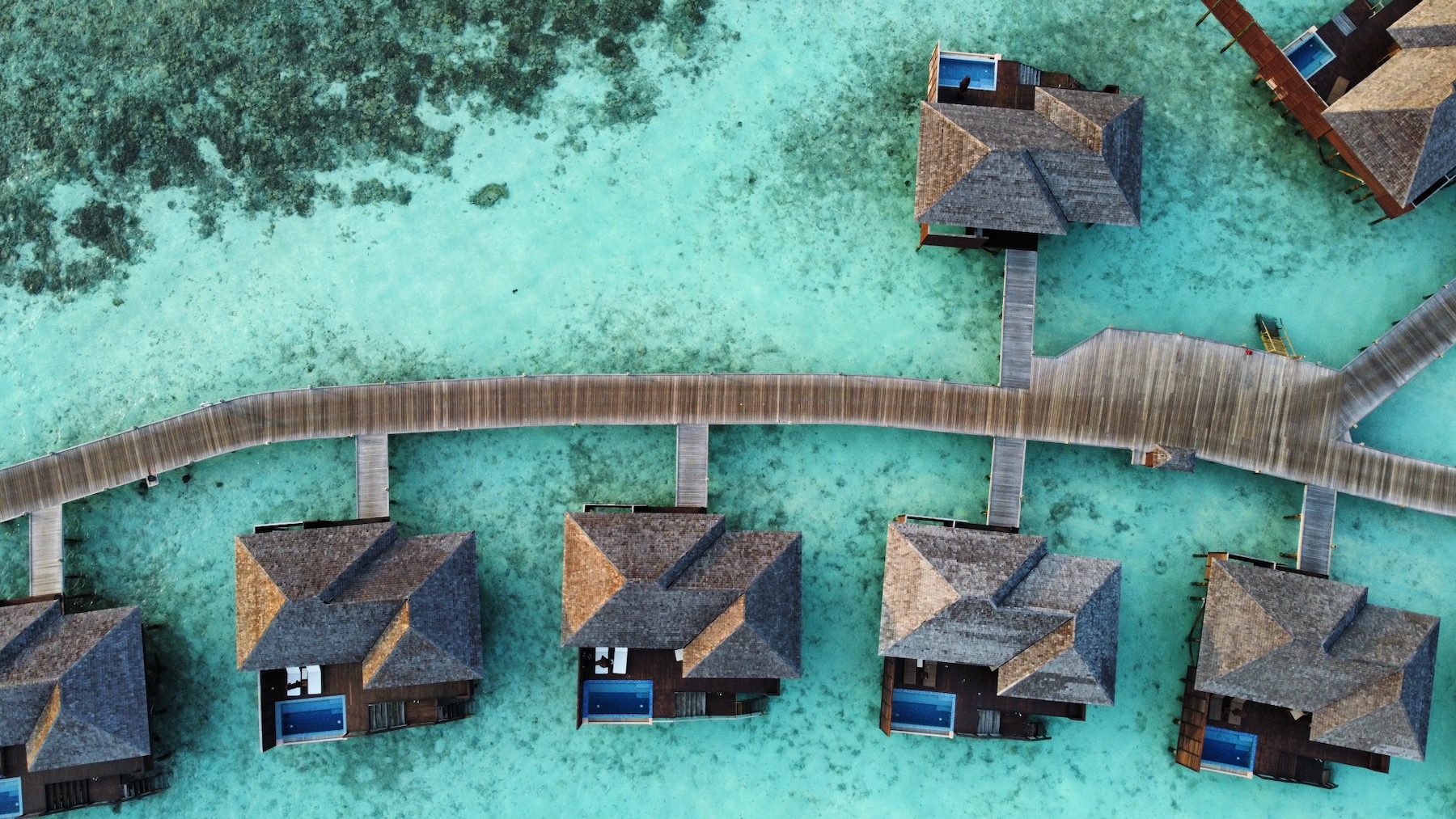 Water Villas von oben