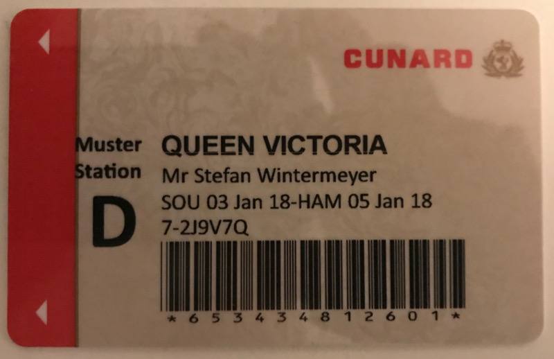Key-Karte der Queen Victoria
